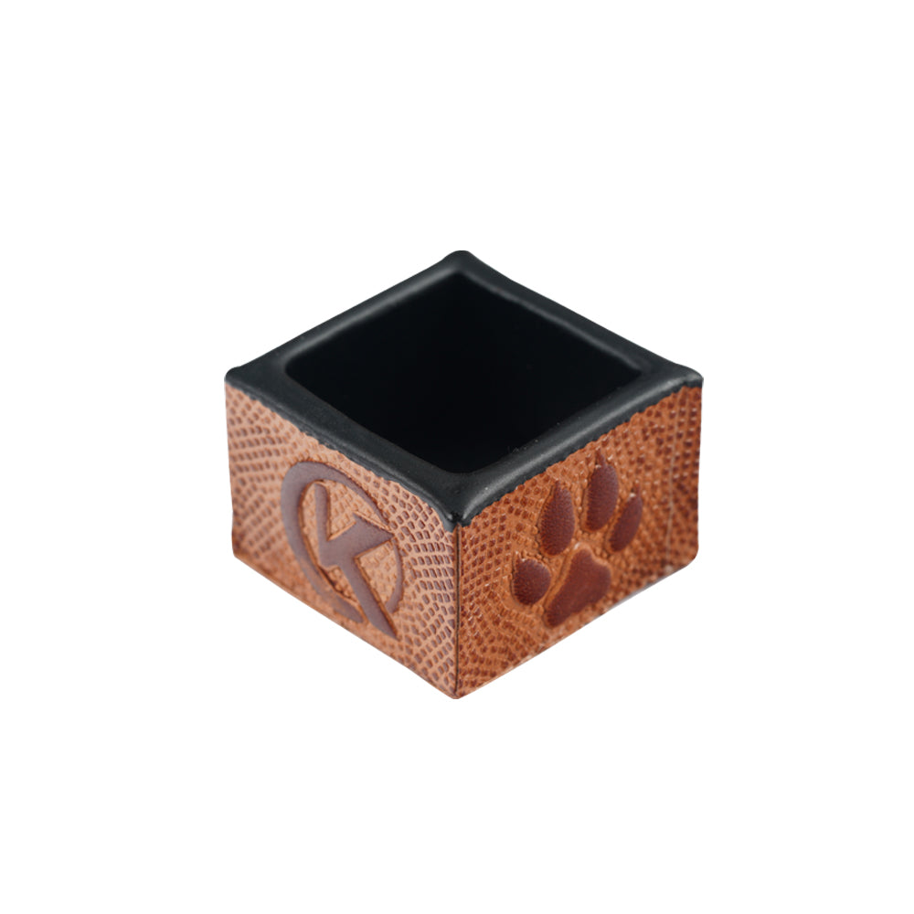 Single Square Vegetable Tanned Leather Chalk Box